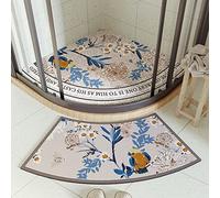 LAMEDOAT Shower Mats Sets for Inside and Outside Shower, Curved Bathroom Mat Corner Loofah Bath Mat Non Slip Anti Mould, Soft Water Absorbent Quick Dry Bath Mat for Wet Shower Areas,C,80x80cm