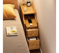 LAMEDOAT Solid wood bedside tables,narrow bedside table,bedside table with storage drawer,small bedside table,bedside table with drawer (size: 25 cm/10 inches)