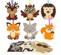 LAMEK 12 Pack Autumn Craft Kit for Kids - Make Your Own Foam Stickers & Arts and Crafts DIY for Boys & Girls - Party Supplies & Thanksgiving Decoration