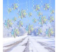 LAMEK 15pcs 3D Snowflake Decoration 3D Snowflake Hanging Decorations with 6pcs Spiral for Winter Party Bedroom Ceiling Decoration Window Door Holiday Ornament Festivals