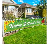 LAMEK Extra Long St David's Day Banner Decorations - Indoor/Outdoor Garden Wall Door Yard Decor - Welsh Wales Party Supplies, 300x50cm