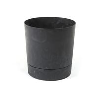 Lamela™ Aura Concrete Stone Effect Round Resin Plastic Planter With Saucer