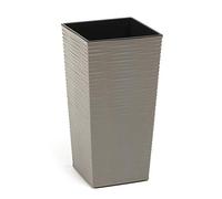 Lamela Eco Flowerpot Herb Plant Flower pot | up to 40% of wood | 19cm x19cm x36cm | Finesia Dluto | Windowsill Holder Balcony Garden Container Bucket | Home Decor | Mix! Match! Play! (Grey)