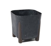 Lamela™ Frida Black Concrete Plant Pot, Stone Effect Square Resin Indoor And Outdoor Planter L36 W36 H32.2Cm