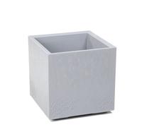 Plant Pot with Wheels 40 cm, 36 L - Plastic Flower Pot in Concrete Look - Planter with Water Drain - Modern for Indoor and Outdoor Use - Weatherproof and Easy to Clean, Light Grey