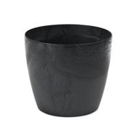 Lamela™ Magnolia Black Concrete Plant Pot, Egg Planter, Stone Effect Resin Indoor And Outdoor Planter D21 H18.5Cm
