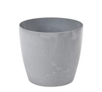 Lamela™ Magnolia Concrete Stone Effect Round Contemporary Resin Plastic Planter