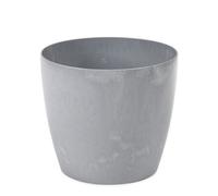 Lamela™ Magnolia Light Grey Concrete Plant Pot, Egg Planter, Stone Effect Resin Indoor And Outdoor Planter D21 H18.5Cm