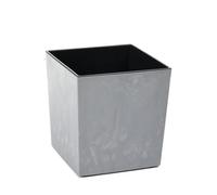 Lamela™ Yukka Light Grey Concrete Square Plant Pot, Stone Effect Resin Indoor And Outdoor Planter L40 W40 H41Cm