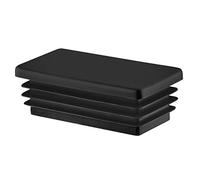 Lamellar plugs End caps for rectangular pipe 80x40 mm 10 pcs. Black RAL 9005 Plastic End Caps 8x4 cm EMFA ®