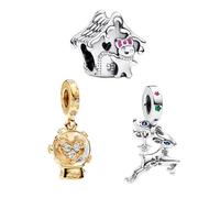 LaMenars Charistmas Reindeer House Snowflake Charm for 925 Sterling Silver for Women's Bracelets & Necklaces Dangle Pendant for Christmas Day Valentine's Day Mother's Day Gifts for Girls