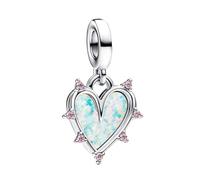 LaMenars Charm Gorgeous Colourful Heart for Bracelets 925 Sterling Silver Bead Women Charms Mother's Day Birthday Anniversary Jewelry for Girls Wife
