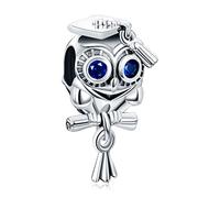 LaMenars Completion of the Wise Owl Charm for 925 Sterling Silver for Women's Bracelets & Necklaces Dangle Pendant for Christmas Day Valentine's Day Mother's Day Gifts for Girls