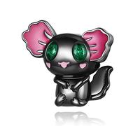 LaMenars Mexican Black Axolotl Charm 925 Sterling Silver Beads for Bracelets, Halloween Birthday Jewelry Gifts Women Girls