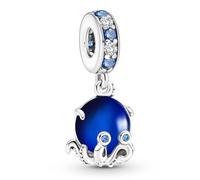 LaMenars Murano Glass Cute Octopus Dangle Charm for Bracelets 925 Sterling Silver Bead Charms with Cubic Happy Birthday Anniversary Jewelry Gifts for Women Girls Wife