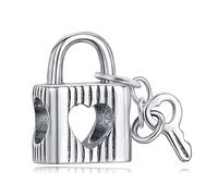 LaMenars The lock Charm for Bracelets 925 Sterling Silver Bead Charms with Cubic Happy Birthday Anniversary Jewelry Gifts for Women Girls Wife