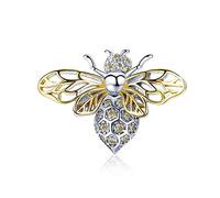 LaMenars Women's Bee Charms Fits Pandora Bracelets Necklaces 925 Sterling Silver Dangle Bead Charm Animals & Pets (Queen Bee)