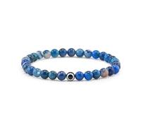 Lameybrt 6 mm Eye of Evil Eye Bracelet Protection Stretch Bracelets with Natural Stone for Men Handmade Healing Stones and Men's Bracelet, Mittel 19cm, No, No Gemstone