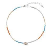 Lameybrt Cowrie shell Surfer Necklaces Beach Handmade Choker Hawaiian Summer Conch Necklace for Women, 18", Puka Shell, No Gemstone