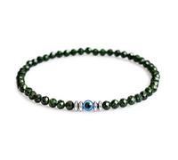 Lameybrt Evil Eye Bracelet 4 mm Natural Stretch Adjustable Beaded Bracelets for Women Gifts for Birthday/Anniversary/Christmas, One Size, agate, Agate
