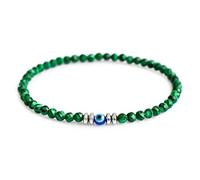 Lameybrt Evil Eye Bracelet 4 mm Natural Stretch Adjustable Beaded Bracelets for Women Gifts for Birthday/Anniversary/Christmas, One Size, agate, Agate