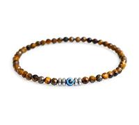 Lameybrt Evil Eye Bracelet 4 mm Natural Stretch Adjustable Beaded Bracelets for Women Gifts for Birthday/Anniversary/Christmas, One Size, agate, Agate