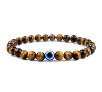 Lameybrt Natural Agate Evil Eye Bracelet for Men Protective Bracelet, Mittel, Gemstone, Onyx