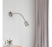 LAMGUL Bedside Wall Reading Lamp, 3W LED Reading Light 360° Flexible Gooseneck Lamp, Modern Reading Light Metal Wall Light, 3000K Warm White, 210 LM, for Bedroom Living Room Office,Gold