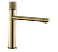 LAMGUL Faucet Modern Black Rose Gold Tall Bathroom Basin Faucet with Knurled Design 100% Brass Countertop Mounted Mixer tap