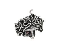 LAMGUL Personality Vintage Ancient Greek Mythology Medusa Serpent Head Men's Titanium Steel Ring