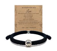 LAMIBEE Adjustable Braided Baseball Bracelet, Baseball Jewelry Gift with Team Colors and Inspiration Card, Baseball Accessories for Fans Players, M, No, crystal