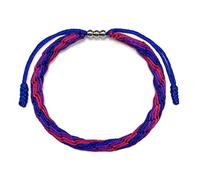 LAMIBEE Bisexual Pansexuality LGBT Pride Love Wins Tibetan Wrist Wrap Bracelet, With LGBTQ Lifetime Membership Wallet Card, Surfer String Rope Bracelet for Him and Her, Women Men, Support LGBTQ