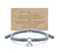 LAMIBEE Bracelet For A Cause, Awareness Ribbon Bangle Bracelets, Wristbands Get Well Soon, Protection Surfer String Bracelet for Men, Women Boho Amulet Style, M, No, crystal