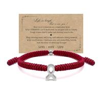 LAMIBEE Bracelet For A Cause, Awareness Ribbon Bangle Bracelets, Wristbands Get Well Soon, Protection Surfer String Bracelet for Men, Women Boho Amulet Style, M, No, crystal