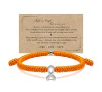 LAMIBEE Bracelet For A Cause, Awareness Ribbon Bangle Bracelets, Wristbands Get Well Soon, Protection Surfer String Bracelet for Men, Women Boho Amulet Style, M, No, crystal