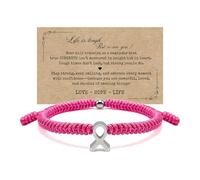 LAMIBEE Bracelet For A Cause, Awareness Ribbon Bangle Bracelets, Wristbands Get Well Soon, Protection Surfer String Bracelet for Men, Women Boho Amulet Style, M, No, crystal