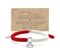 LAMIBEE Bracelet For A Cause, Awareness Ribbon Bangle Bracelets, Wristbands Get Well Soon, Protection Surfer String Bracelet for Men, Women Boho Amulet Style, M, No, crystal