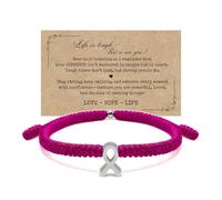 LAMIBEE Bracelet For A Cause, Awareness Ribbon Bangle Bracelets, Wristbands Get Well Soon, Protection Surfer String Bracelet for Men, Women Boho Amulet Style, M, No, crystal