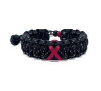 LAMIBEE Bracelet For A Cause, Paracord Survival Bracelet, Awareness Ribbon Bangle Bracelets, Ribbon Wristbands for Awareness, Protection Surfer String Bracelet for Men, Women, One Size, Polyester, no