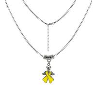 LAMIBEE Necklace for a Cause, Ribbon Awareness Necklace for Cancer Fighters and Warriors, Gift for Supporting Him and Her Patients, L, Cubic Zirconia, No Gemstone