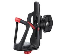 Lamicall Adjustable Bike Water Bottle Holder - [Hidden Tracker Storage] [Fit 2.2-3.4" Diameter Bottle] Motorcycle Cup Holder, Bicycle Drink Cage with U-Clamp for Handlebar & Frame