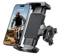 Lamicall Bike Phone Holder Bicycle - 【Metal Clamp】 Motorbike Phone Holder, Universal Motorcycle Handlebar Clamp Mount for iPhone 17 16 15 14 13 Pro Max Mini Air, Samsung S25 Ultra, All Phones - Gray