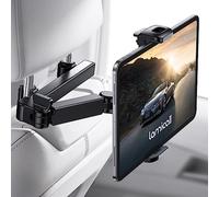 Lamicall Car Headrest Tablet Mount - [Aluminium Arm] Adjustable Car Tablet Holder, 360° Rotating Backseat Mount for Kids, for 2024 iPad Pro 13, Air 6, Mini, Tab, Phones, 4.7-13” Device - Black