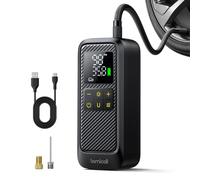 Lamicall Car Tyre Inflator Air Compressor - [5x Faster Inflation] Portable Air Pump with Digital Pressure Gauge & LED Light, 150PSI Electric Tyre Pump with Auto Shutoff for Car, Motorcycle, Bike, Ball