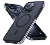 Lamicall Case for iPhone 15 Pro Max for MagSafe, [Real Airbag] Megnetic Phone Case for iPhone 15 Pro Max, 12 FT Military Grade Shockproof Bumper, Protective Translucent Hard Slim Cover 6.7” - Black