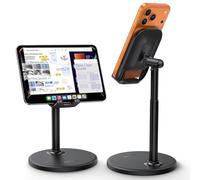 Lamicall Cell Phone Stand for Desk - [Height & Angle Adjustable] Mobile Phone Desktop Holder, Sturdy Base Phone Stand for iPhone 17 16 15 14 13 Pro Max Plus Air Mini, Samsung S26, 4"-8" Mobile Phones