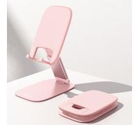 Lamicall Cell Phone Stand for Desk - [Ultra-Thin] Foldable Mobile Phone Holder, Height Adjustable Phone Stand for iPhone 17 16 15 14 13 Pro Max Plus Air Mini, S25 S24, 4"-8" Mobile Phones - Pink