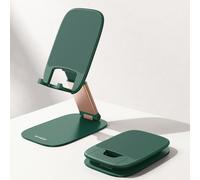 Lamicall Cell Phone Stand for Desk - [Ultra-Thin] Foldable Mobile Phone Holder, Height Adjustable Phone Stand for iPhone 17 16 15 14 13 Pro Max Plus Air Mini, S25 S24, 4"-8" Mobile Phones - Green