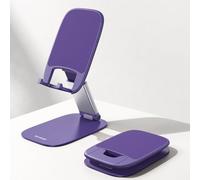 Lamicall Cell Phone Stand for Desk - [Ultra-Thin] Foldable Mobile Phone Holder, Height Adjustable Phone Stand for iPhone 17 16 15 14 13 Pro Max Plus Air Mini, S25 S24, 4"-8" Mobile Phones - Purple