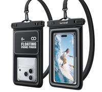 Lamicall Floating Waterproof Phone Pouch - [Buoyant Sponge Padding] IP68 Underwater Phone Case, Swimming Dry Bag with adjustable Lanyard, Secure Lock, HD Touch Screen, Universal up to 7.5" - 2 Pack